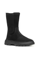 Dětské semišové boty Geox KIDDARTAH černá barva, J56NDB.00022