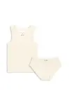 Dětská bavlněná souprava Konges Sløjd PAPIN UNDERWEAR SET GOTS béžová barva, KS103959