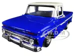 1966 Chevrolet C10 Fleetside Pickup Truck Blue with Cream Top 1/24 Diecast Car Model by Motormax