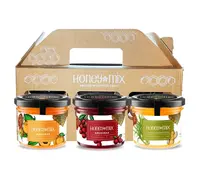 HoneyMix Dárková sada medů Meruňka, brusinka a zázvor 3x140 g