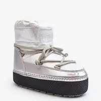 Boto Dámské zimní boty se stříbrným šněrováním Toolsa