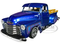 1950 Chevrolet 3100 Pickup Truck Lowrider Candy Blue with Graphics "Lowriders" Series 1/25 Diecast Model Car by Maisto
