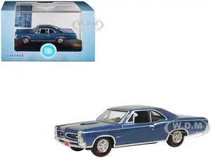 1966 Pontiac GTO Fontaine Blue Metallic 1/87 (HO) Scale Diecast Model Car by Oxford Diecast