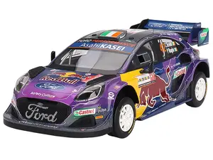 Ford Puma Rally1 42 Craig Breen - Paul Nagle "M-Sport Ford WRT" 2nd Place "Rally Italia Sardegna" (2022) 1/18 Model Car by Top Speed
