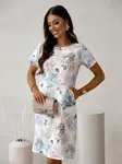 Resti Simple women's knee-length dress with short sleeves featuring a floral pattern