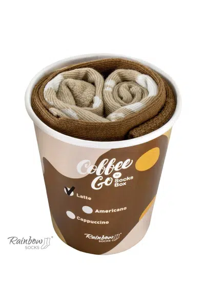 ZOOKSY/RAINBOW SOCKS Ponožky dúhové ponožky Caffe latte 1 pár