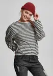 Women's oversized jumper with stripes black/white