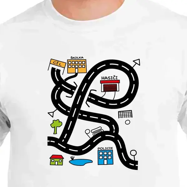 Tričko pro (nejen) unavené tatínky, autodráha, XL