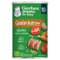 GERBER Organic chrumky s paradajkami a mrkvou 35 g