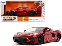 2020 Chevrolet Corvette Stingray C8 Candy Red "Bigtime Muscle" 1/24 Diecast Model Car by Jada