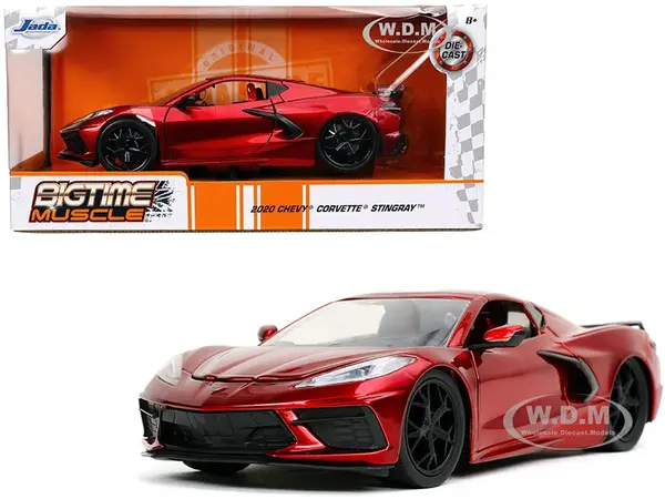 2020 Chevrolet Corvette Stingray C8 Candy Red "Bigtime Muscle" 1/24 Diecast Model Car by Jada