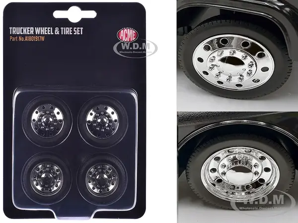 "Trucker Wheels" Wheel and Tire Set of 4 pieces for 1/18 Scale Models by ACME