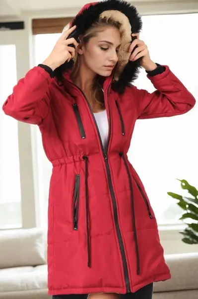 Z9762 DEWBERRY WOMEN'S COAT-BURGUNDY