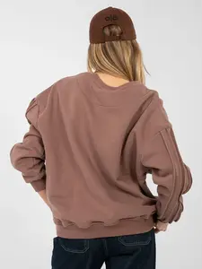 Hnedá crop mikina