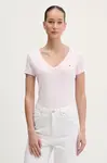 Tommy Jeans tričko dámske bavlnené s elastanom