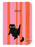 Mini diár s gumičkou na rok 2027 - Čierna mačka