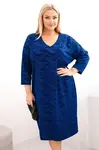 Kesi Dámské šaty z žoržetu Plus Size s výstřihem do V chabrová