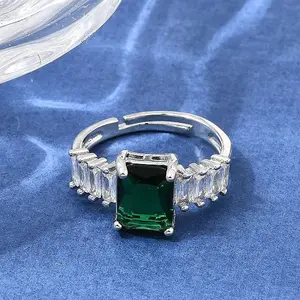 Brass Pave Cubic Zirconia Cuff Open Rings