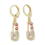 Golden Brass Dangle Leverback Earrings