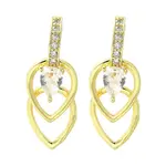 Brass Cubic Zirconia Hoop Earrings