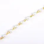 Handmade Round Glass Pearl Beads Chains for Necklaces Bracelets Making