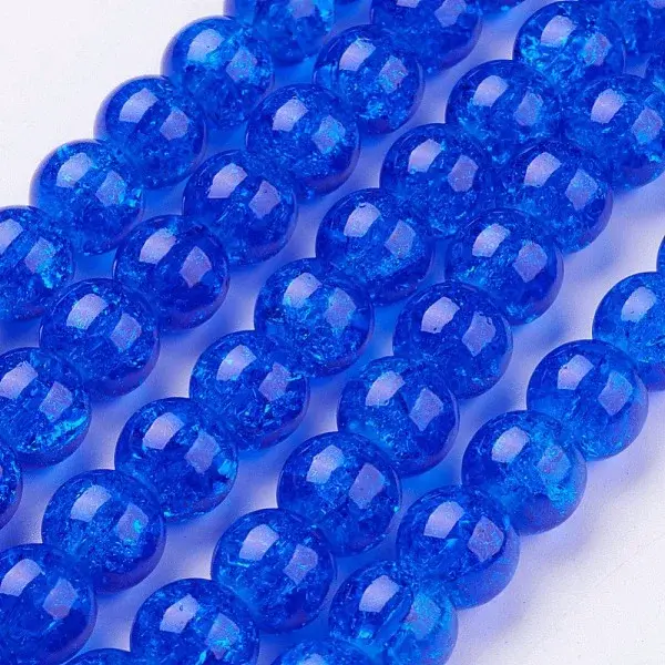Spray Painted Crackle Glass Beads Strands