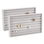 7-Slot Rectangle Velvet Wedding Ring Storage Display Trays