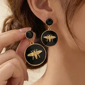 304 Stainless Steel Enamel Dangle Stud Earrings