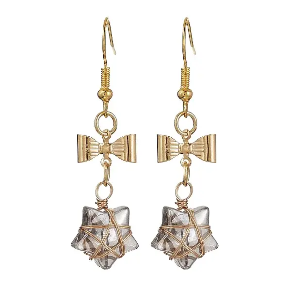 Glass Star Dangle Earrings
