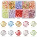 540Pcs 9 Colors Transparent Glass Beads