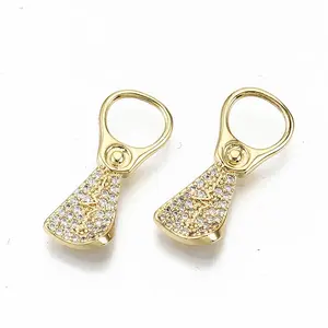 Brass Micro Pave Clear Cubic Zirconia Pendants