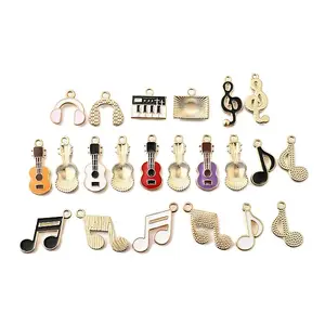 22Pcs 11 Styles Alloy Enamel Pendants