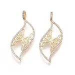 Brass Micro Pave Clear Cubic Zirconia Pendants