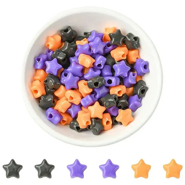 100Pcs 3 Colors Opaque Acrylic Beads