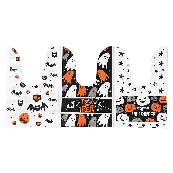 100Pcs Rabbit Shaped Halloween Candy Plastic Bags