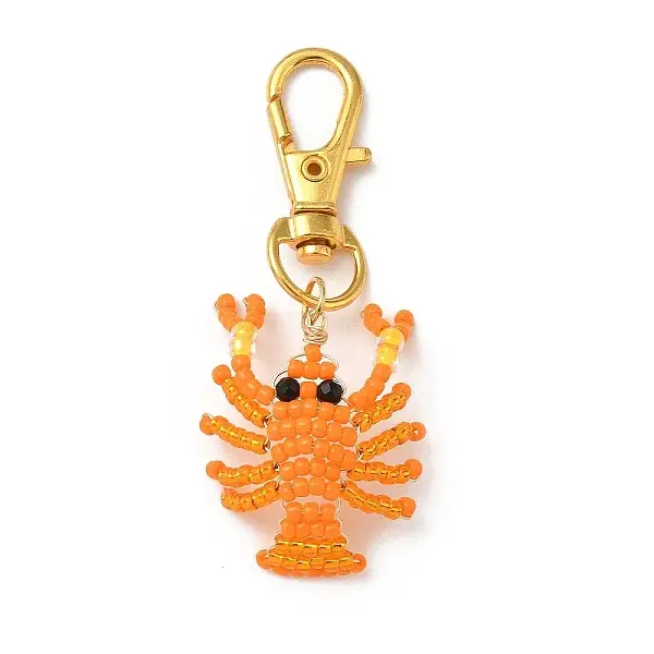 Crayfish Glass Seed Beads Pendant Decorations