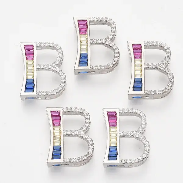 Brass Cubic Zirconia Slide Charms