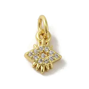 Brass Micro Pave Cubic Zirconia Charms