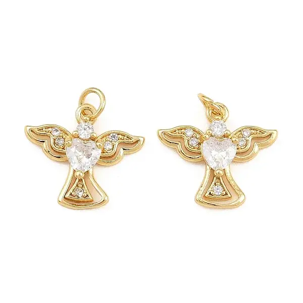 Brass Micro Pave Cubic Zirconia Charms