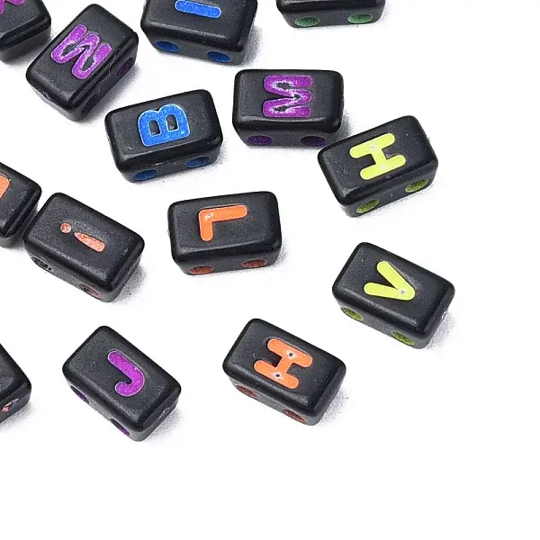 Opaque Black Acrylic Connector Charms