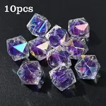 10Pcs Two Tone UV Plating Rainbow Iridescent Acrylic Beads