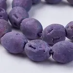 Electroplated Natural Druzy Geode Agate Bead Strands