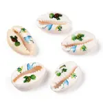 Printed Cowrie Shell Beads