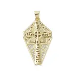 Golden Brass Micro Pave Cubic Zirconia Pendants