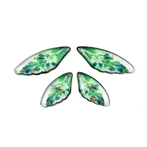 4Pcs 4 Styles Transparent Epoxy Resin Pendants