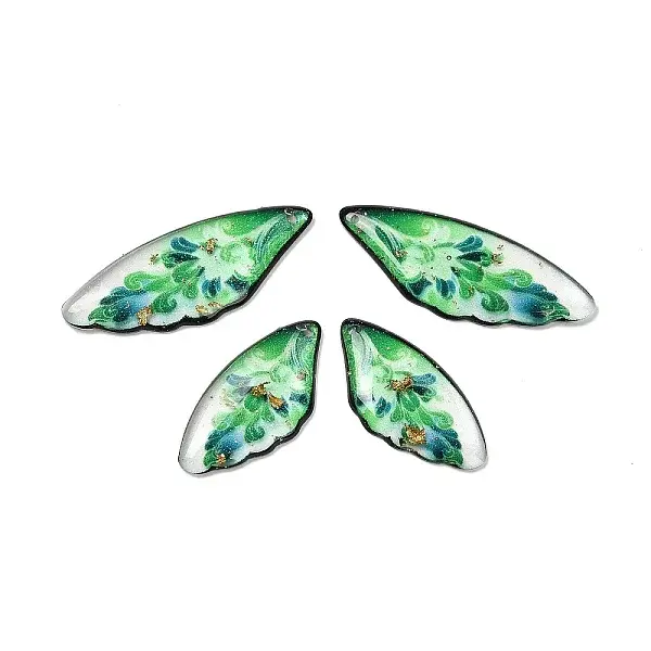 4Pcs 4 Styles Transparent Epoxy Resin Pendants