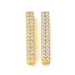 Brass Micro Pave Clear Cubic Zirconia Rectangle Spacer Bars