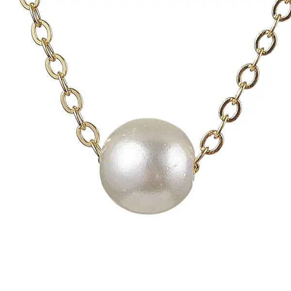 Round Acrylic Imitated Pearl Pendant Necklaces
