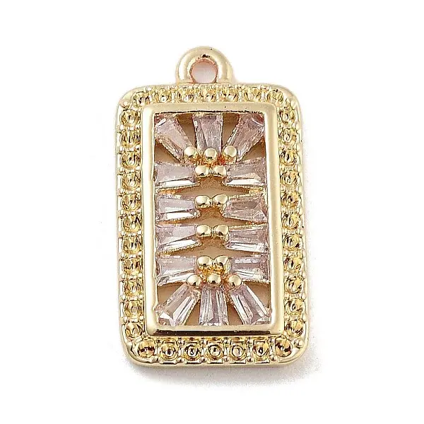 Brass with Clear Cubic Zirconia Pendants