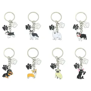 8Pcs Alloy Enamel Keychains